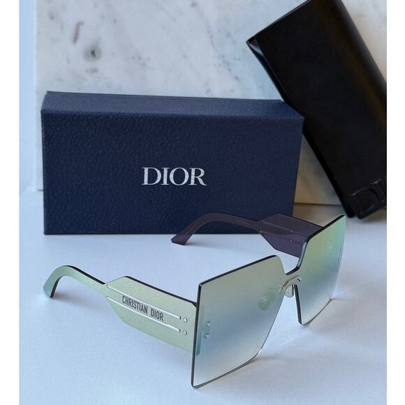 NEW Dior DiorClub M5U Rimless Square Sunglasses Gold Mirror main image 9